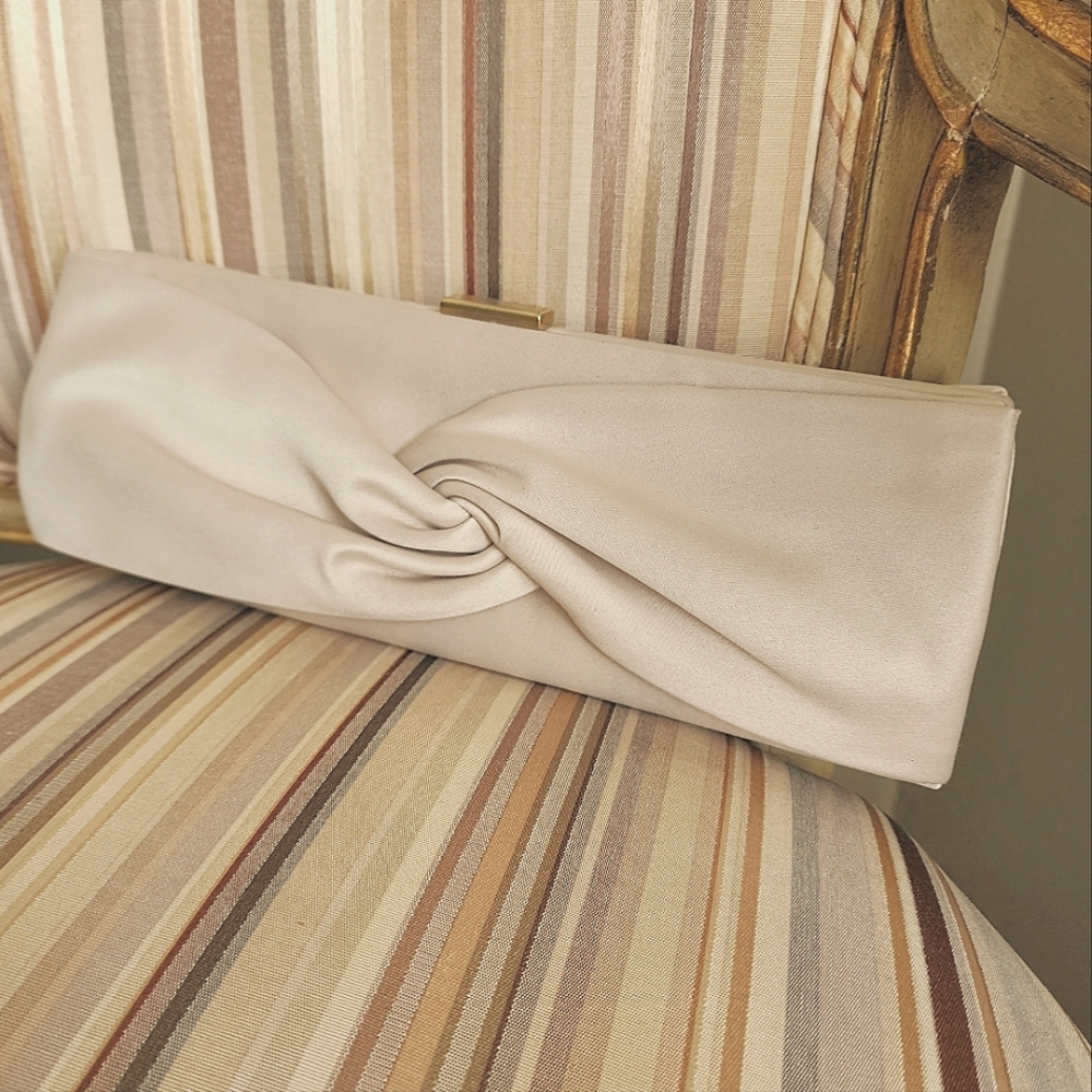 Ann Taylor Light Tan/Cream/Bone Evening Clutch